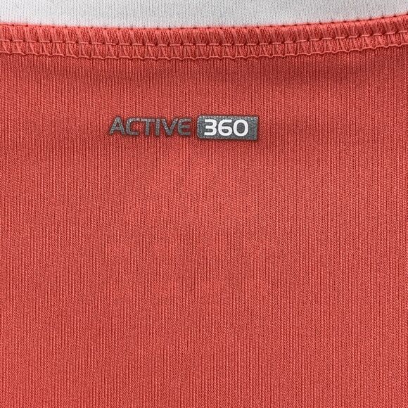 Adidas Womens Active 360 Sleeveless Athletic Tank Top Sz Large Orange 3 Stripes - Picture 7 of 9